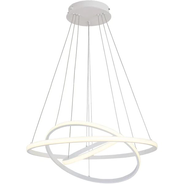 leroy merlin lampadario moderno planetaria led bianco, in alluminio, d. 60 cm, 3 luci, 5000 lm