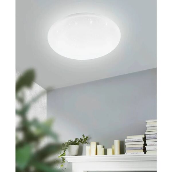 eglo plafoniera moderno led frania, bianco Ø 38 cm, luce calda dimmerabile