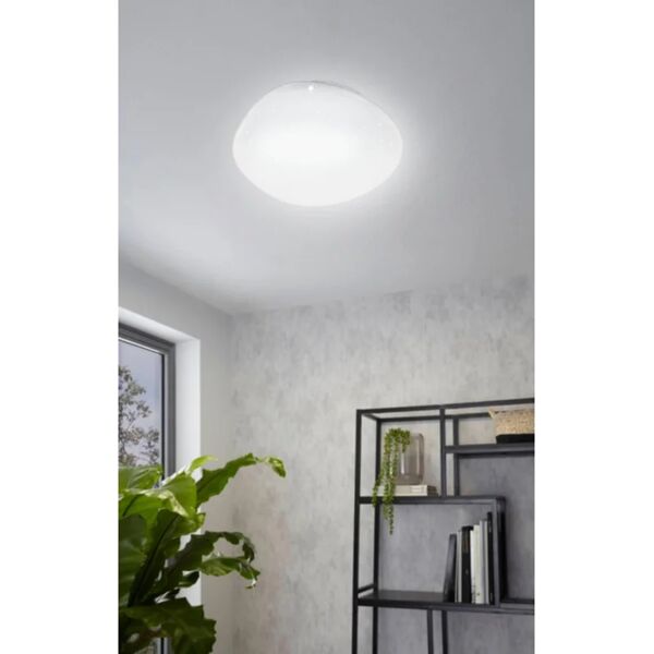 eglo plafoniera moderno led silera, bianco Ø 43 cm, luce calda dimmerabile