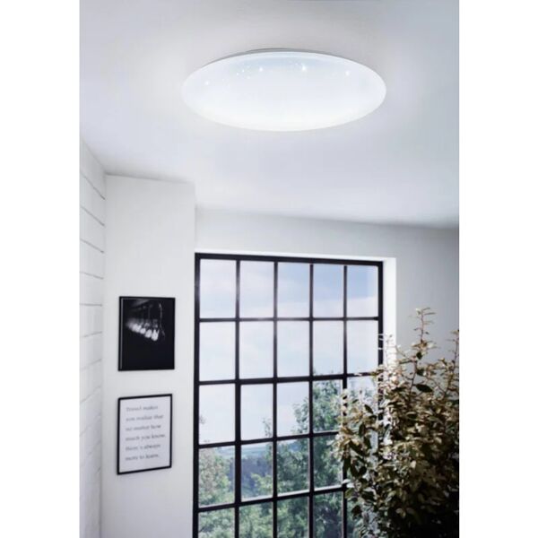 eglo plafoniera moderno led frania, bianco Ø 53 cm, luce calda dimmerabile