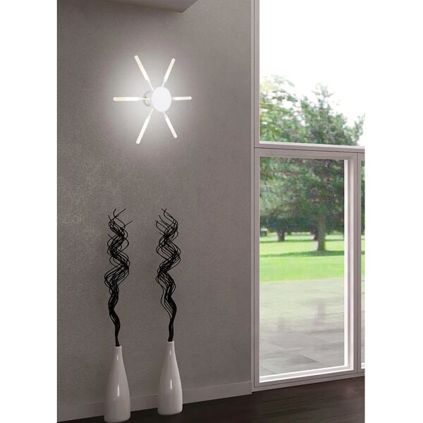 novecento applique design sole led bianco d. 40 cm 6 luci