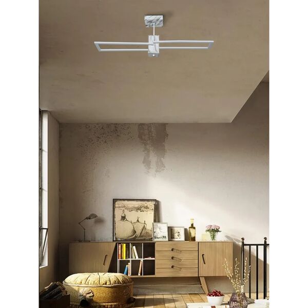 novecento plafoniera design led sarita, bianco 92x cm, luce naturale