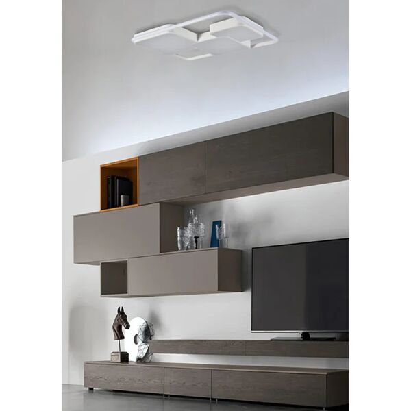 novecento plafoniera design led yanira, bianco 60x cm, luce cct dimmerabile