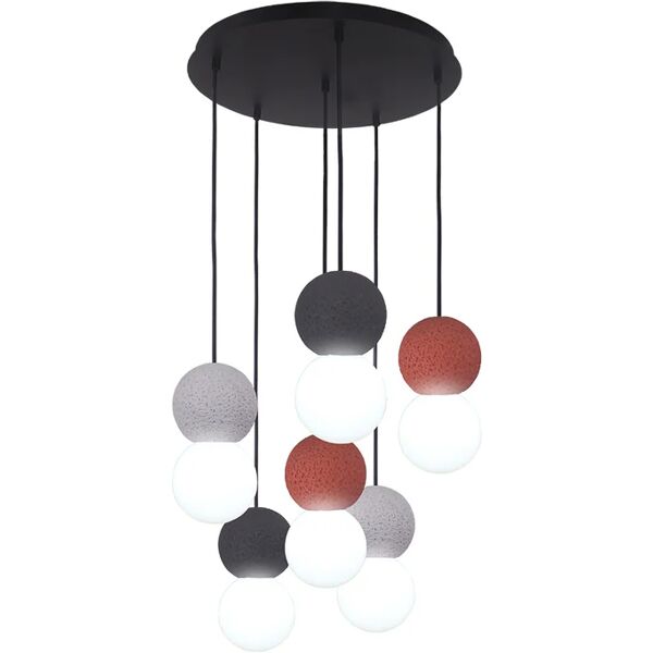 leroy merlin lampadario design biglia multicolore grigio antracite cotto (mattone) in cemento, d. 50 cm, 6 luci