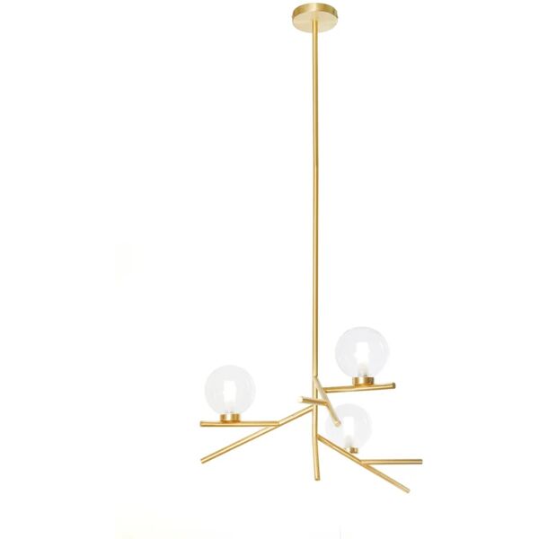 miloox lampadario glamour camely oro , 3 luci,