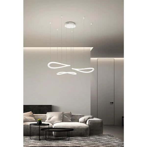 la mia luce lampadario moderno tirreno led bianco, 3 luci, 6000 lm,