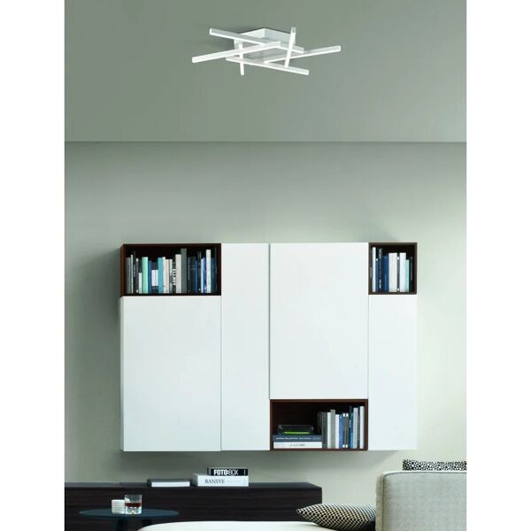 novecento plafoniera design led trinidad, bianco x cm, luce cct dimmerabile