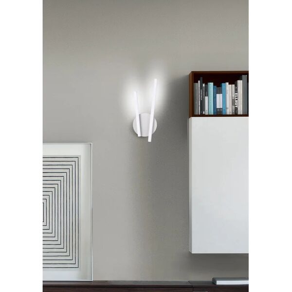 novecento applique design ilary led bianco36x16 cm, 2 luci