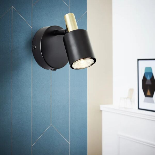 inspire faretto decorativo senza fonte luminosa 1 luci vador nero/ oro gu10 10w