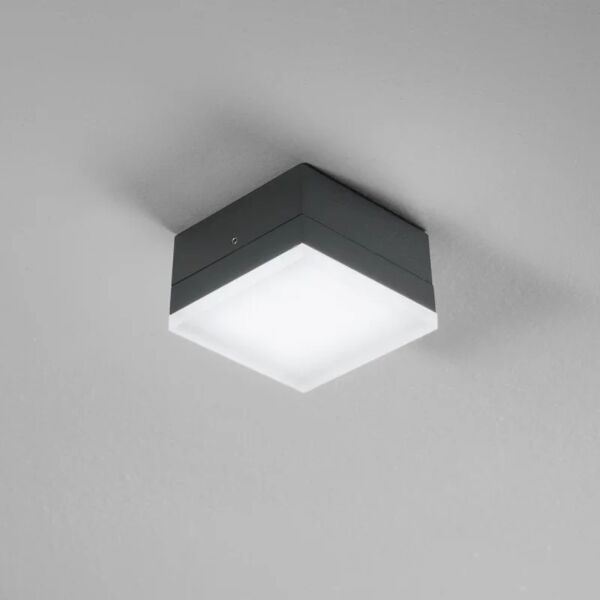 intec plafoniera tutor led  cct  in alluminio, antracite, 10w 600lm