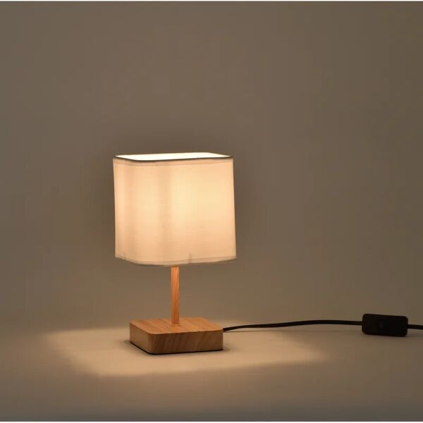 inspire lampada da tavolo natura akora bianco, in legno,