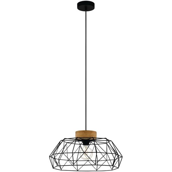 eglo lampadario design padstow nero in acciaio, d. 45.5 cm,