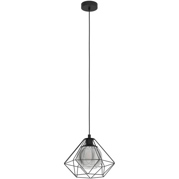 eglo lampadario design vernham nero in acciaio, d. 32.5 cm,