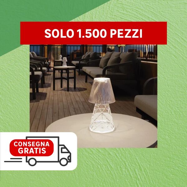 newgarden lampada da esterno senza fili lola h 20 cm, in pmma, luce bianco caldo, led