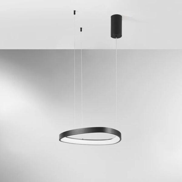 luce ambiente design lampadario moderno klapton led nero, in ferro, d. 45 cm, 6160 lm,