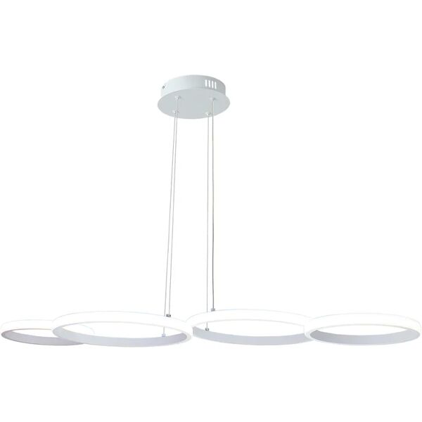 leroy merlin lampadario moderno atena bianco, in alluminio, l. 102 cm, 4 luci