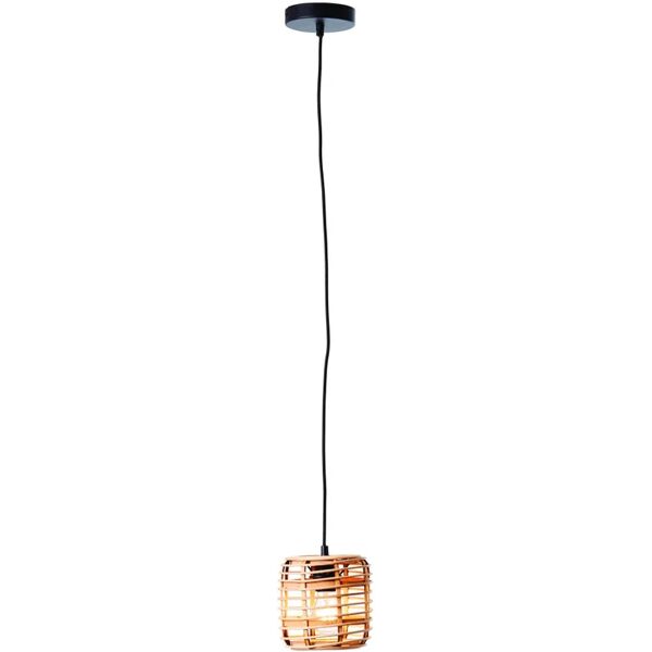 brilliant lampadario moderno crosstown legno chiaro in bambù, d. 16 cm, l. 127 cm,