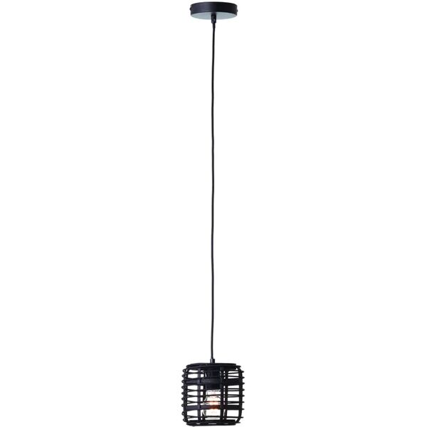 brilliant lampadario moderno crosstown legno scuro/nero in bambù, d. 16 cm, l. 127 cm,