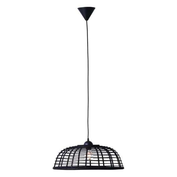 brilliant lampadario moderno crosstown legno scuro/nero in bambù, d. 48 cm, l. 130 cm,