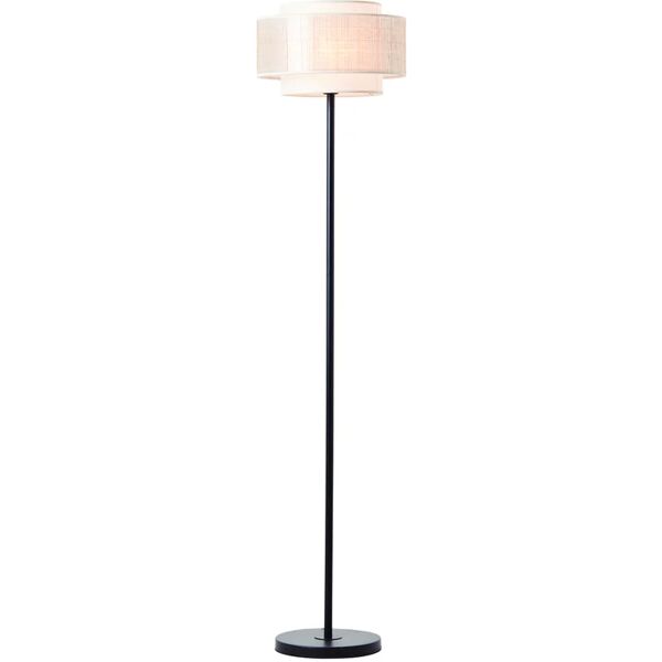 brilliant lampada da terra odar  nero/beige, in ferro, con paralume in tessuto, h 152.5 cm, max42w