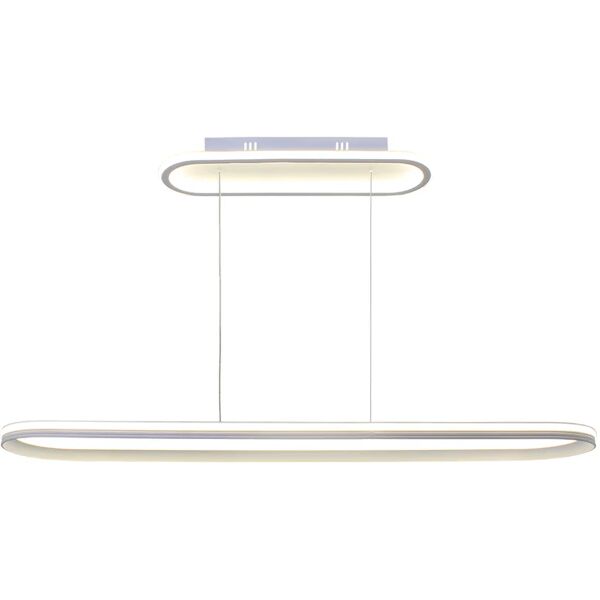 leroy merlin lampadario design vasilica bianco, in alluminio, l. 100 cm, 2 luci