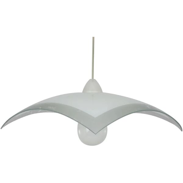 leroy merlin lampadario neoclassico foglia bianco ed argento in vetro, d. 40 cm, l. 40 cm