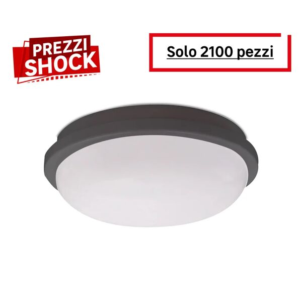 leroy merlin plafoniera led garage round out, grigio Ø 22 cm, luce calda