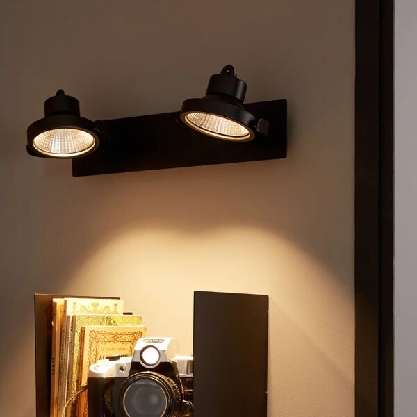 inspire faretto decorativo con fonte luminosa led farra nero, 2x6.4w