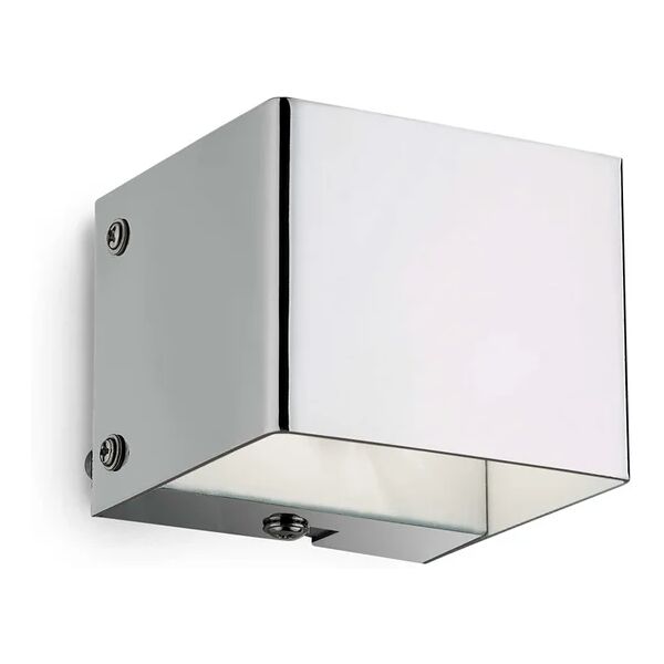 ideal lux lampada da parete moderna 1 luce flash in metallo cromo biemissione