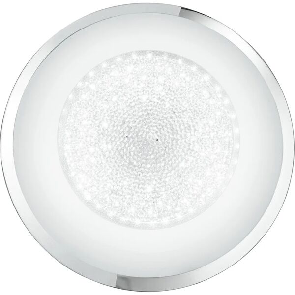 luce ambiente design plafoniera led tiffany in vetro bianco con cristialli 24w 4000k (luce naturale) 40x16 cm..