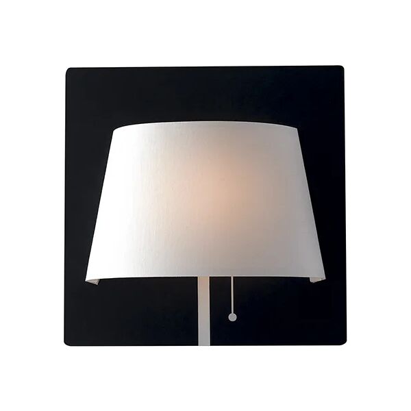 luce ambiente design applique led wharol in metallo bianco e paralume nero 4000k (luce naturale)