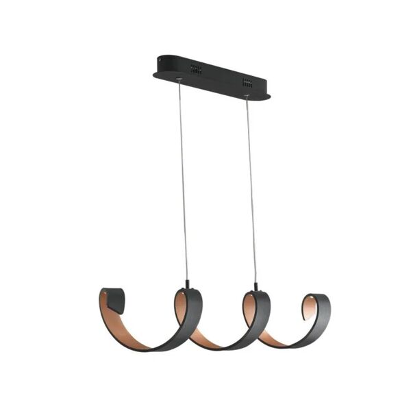 luce ambiente design sospensione helix nera e oro 20w 4000k (luce naturale)