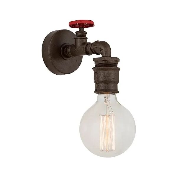 homemania lampada a parete industrial light in metallo, marrone scuro,