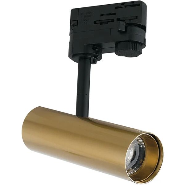 intec faro led rocket oro con adattatore trifase 7w 700 lumen 3000k (luce calda)