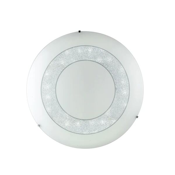 luce ambiente design plafoniera diadema in vetro bianco 60w con cct e dimmer e telecomando incluso