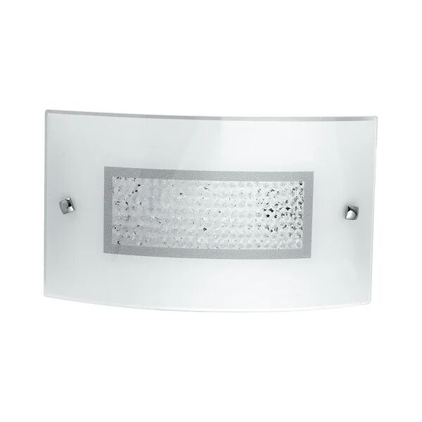 luce ambiente design applique led trilogy in vetro bianco con cristalli 16w 4000k (luce naturale)