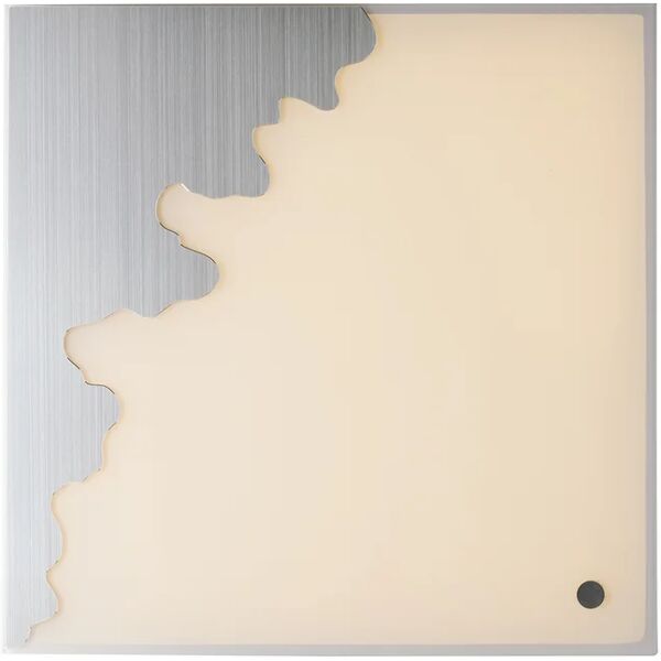 luce ambiente design plafoniera chic quadrata in vetro cromato 58w con cct dimmer e telecomando