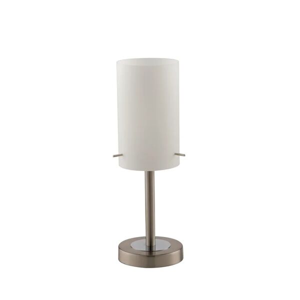 luce ambiente design lampada da tavolo street in vetro bianco con struttura in metallo (1xe14)