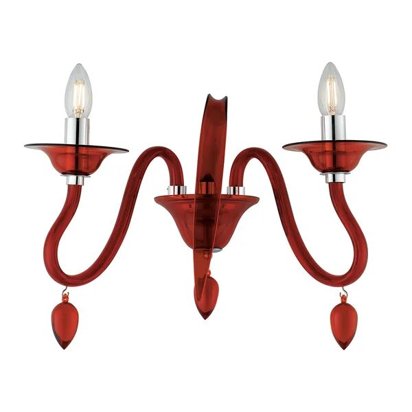 luce ambiente design applique da parete estefan rossa in acrilico (2xe14)