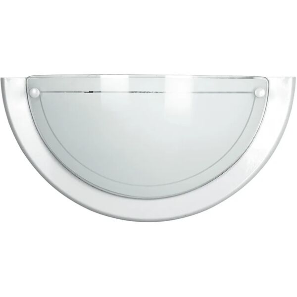 luce ambiente design applique da parete 1010 bianca in vetro con cornice in metallo (1xe27)