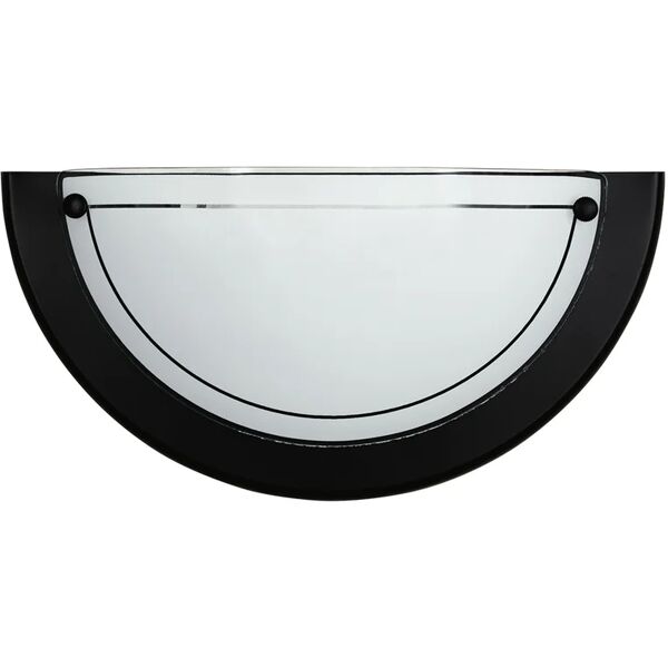 luce ambiente design applique da parete 1010 nera in vetro con cornice in metallo (1xe27)