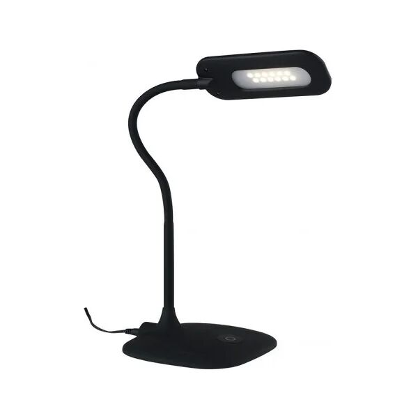 fan europe lampada da lettura led darwin in metallo nero con touch e dimmer