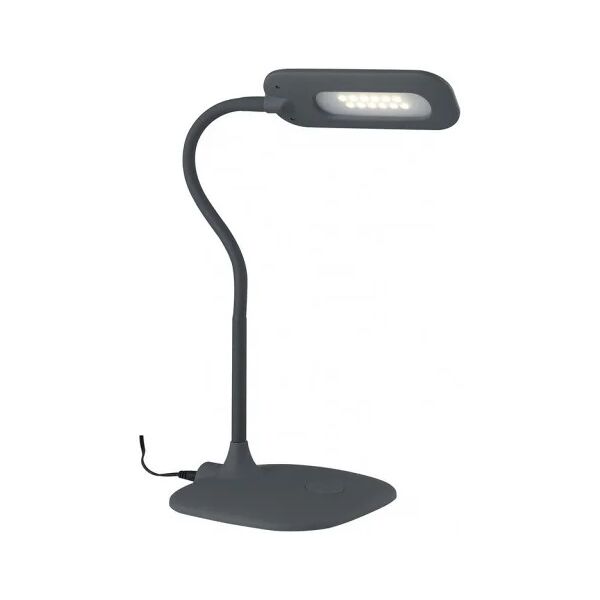 fan europe lampada da lettura led darwin in metallo grigio con touch e dimmer