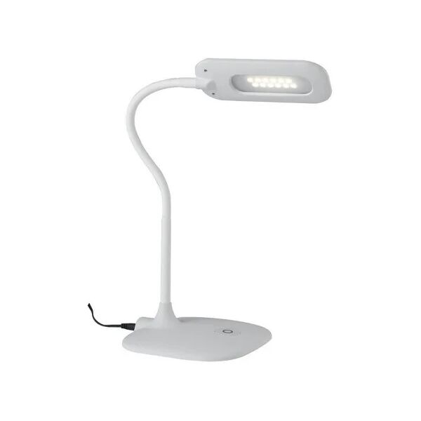 fan europe lampada da lettura led darwin in metallo bianco con touch e dimmer