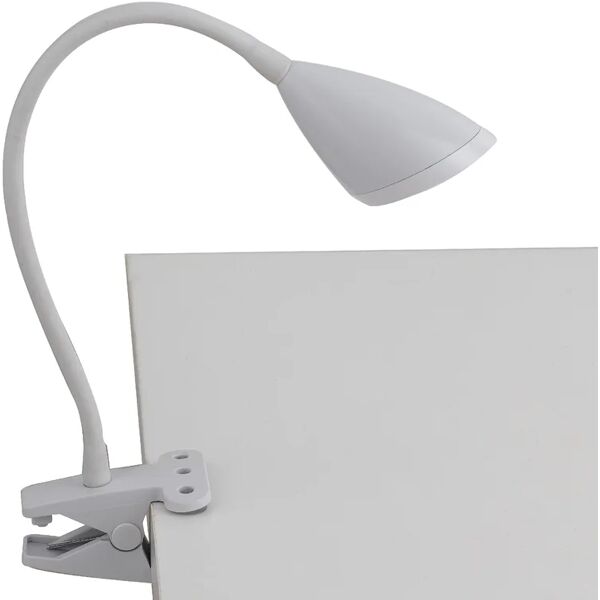 luce ambiente design lampada da lettura led hegel bianca con pinza 3,7w 4000k (luce naturale)