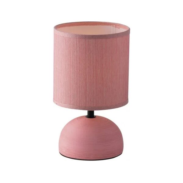 fan europe lampada da tavolo furore in ceramica rosa con paralume in tessuto