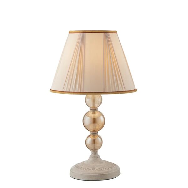 luce ambiente design lampada da tavolo orfeo bianca in metallo e vetro (1xe27)