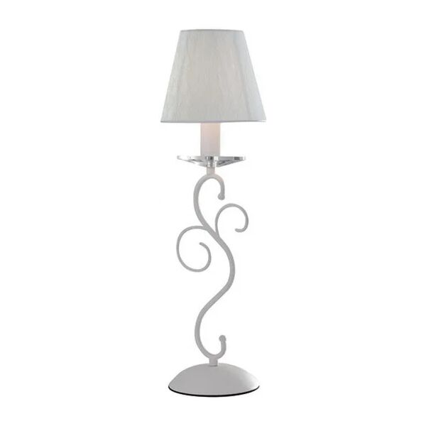 fan europe lampada da tavolo perla bianco in cristallo e metallo 1xe14 40x15x15cm.