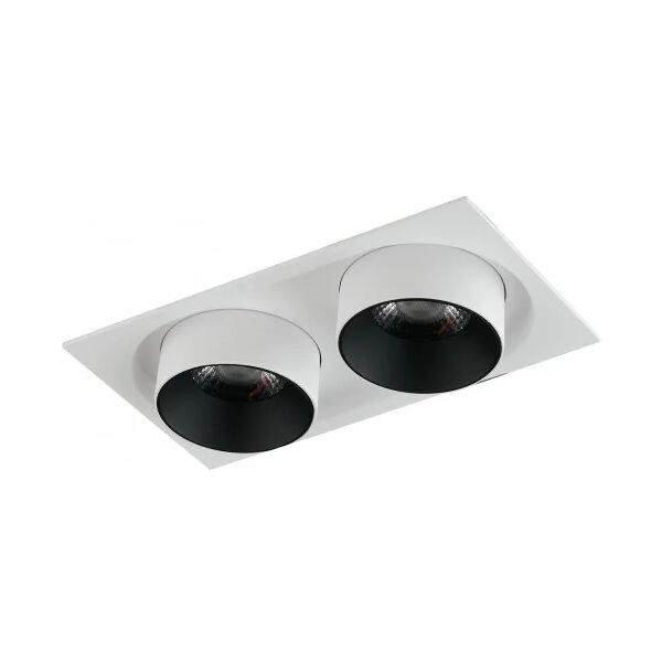 fan europe incasso led outsider bianco opaco con luce spot e testa estraibile ed orientabile 2x30w 3000k (luce calda)