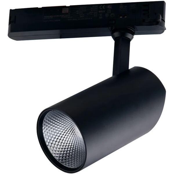 intec faro led action nero con adattatore trifase invisibile led 20 w 2000 lumen 3000k (luce calda)